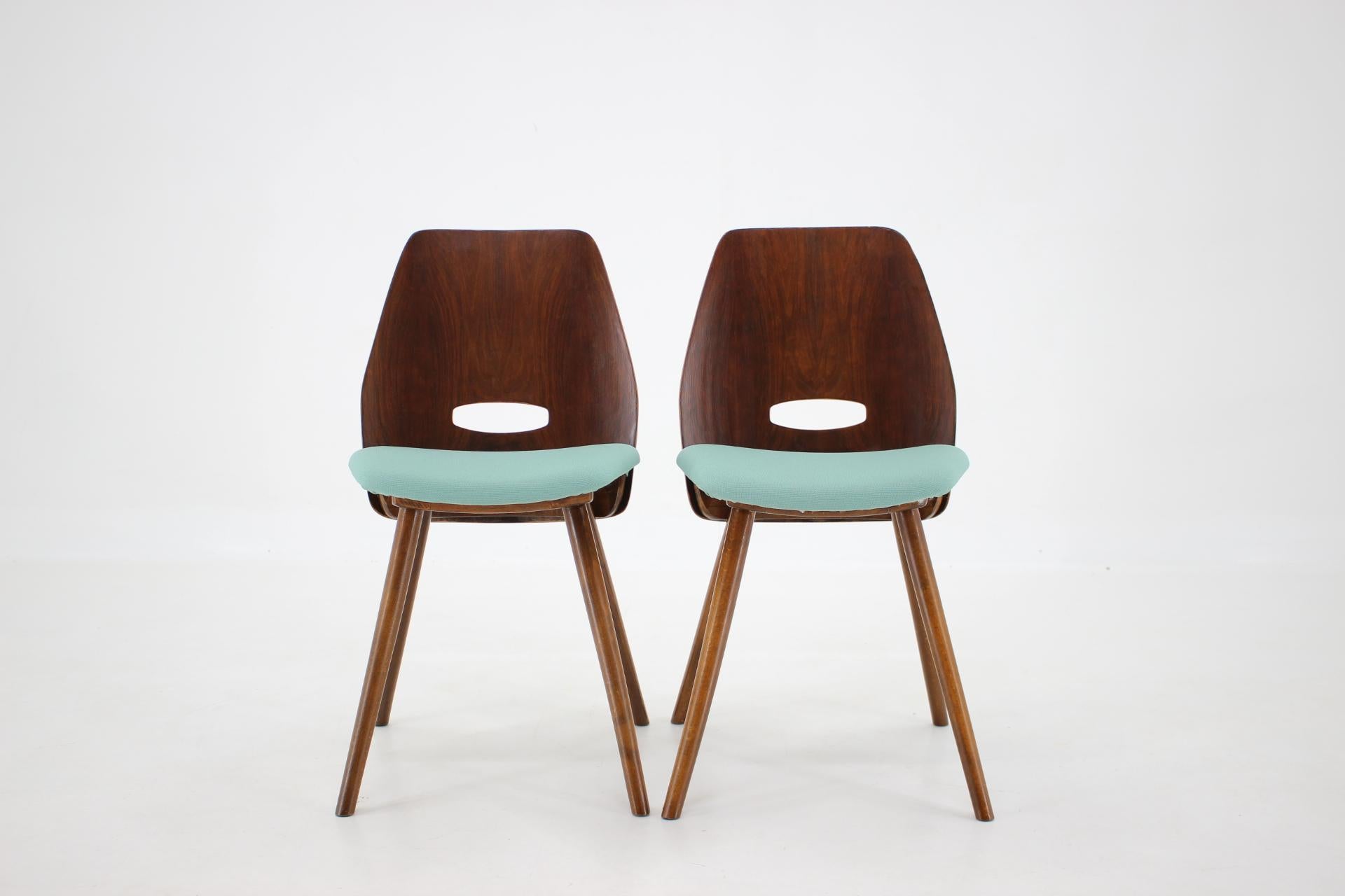 Mid-20th Century 1960s Set of Four Frantisek Jirak Dining Chairs, Czechoslovakia For Sale