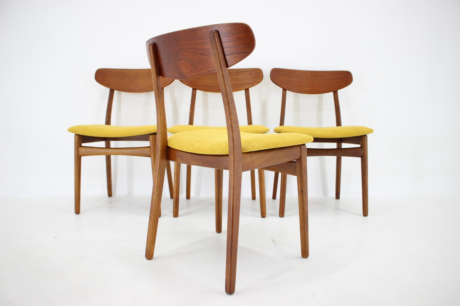 1960s Set of Four Henning Kjærnulf Teak Dining Chairs for Bruno Hansen, Denmark  3