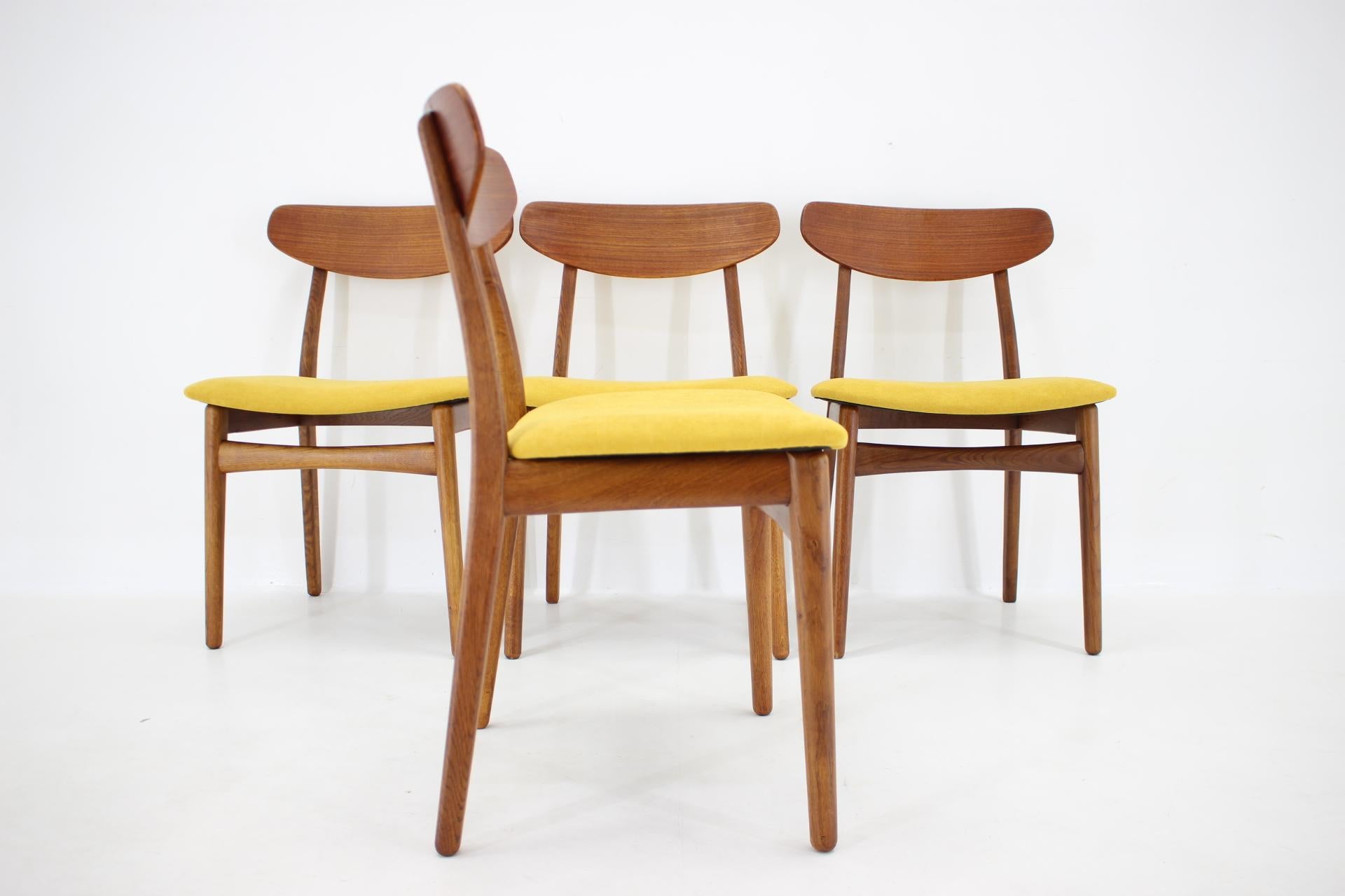 1960s Set of Four Henning Kjærnulf Teak Dining Chairs for Bruno Hansen, Denmark  4