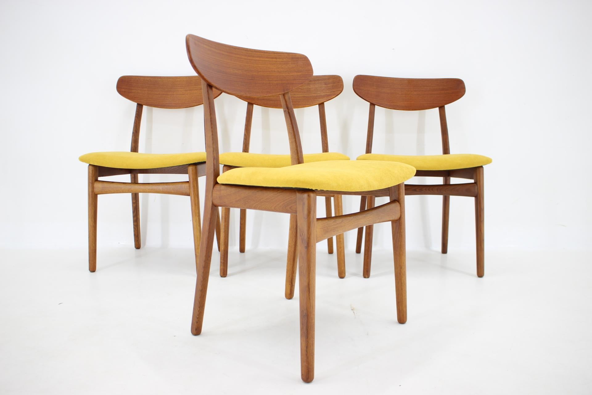 1960s Set of Four Henning Kjærnulf Teak Dining Chairs for Bruno Hansen, Denmark  5