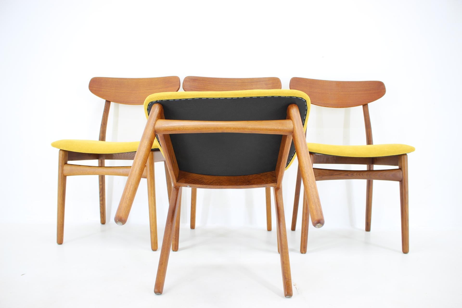 1960s Set of Four Henning Kjærnulf Teak Dining Chairs for Bruno Hansen, Denmark  7