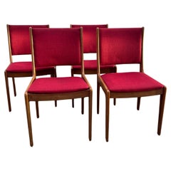 Juego de cuatro sillas de comedor de teca Johannes Andersen, años 60, de Uldum Mobelfabrik