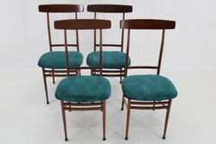 1960s Set Of Four Mahogany Dining Chairs, Italy