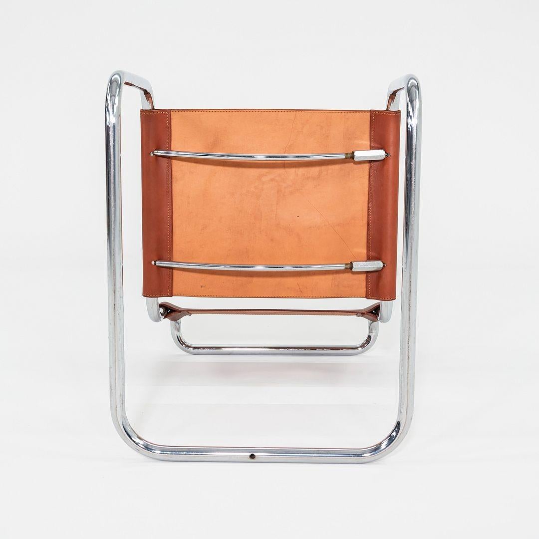 Ensemble de quatre chaises de salle à manger Marcel Breuer pour Knoll des années 1960 en cuir de châtaignier neuf en vente 5