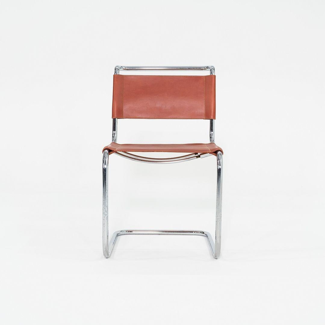 Ensemble de quatre chaises de salle à manger Marcel Breuer pour Knoll des années 1960 en cuir de châtaignier neuf Excellent état - En vente à Philadelphia, PA