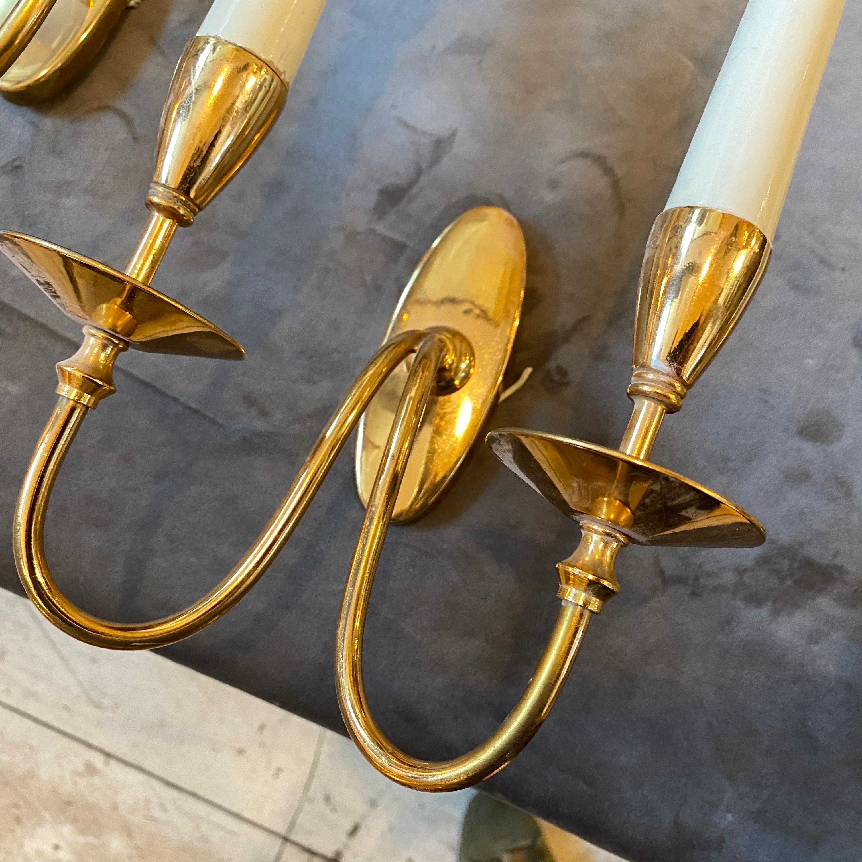 1960s Set of Four Mid-Century Modern Elegant Wall Sconces by Bruno Chiarini 6