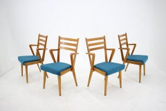 1960s Set of Four Oak Dining Chairs, Czechoslovakia