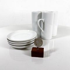 1960s Set of Four Porcelain Espresso Demitasse Cups & Saucers Lagardo Tackett