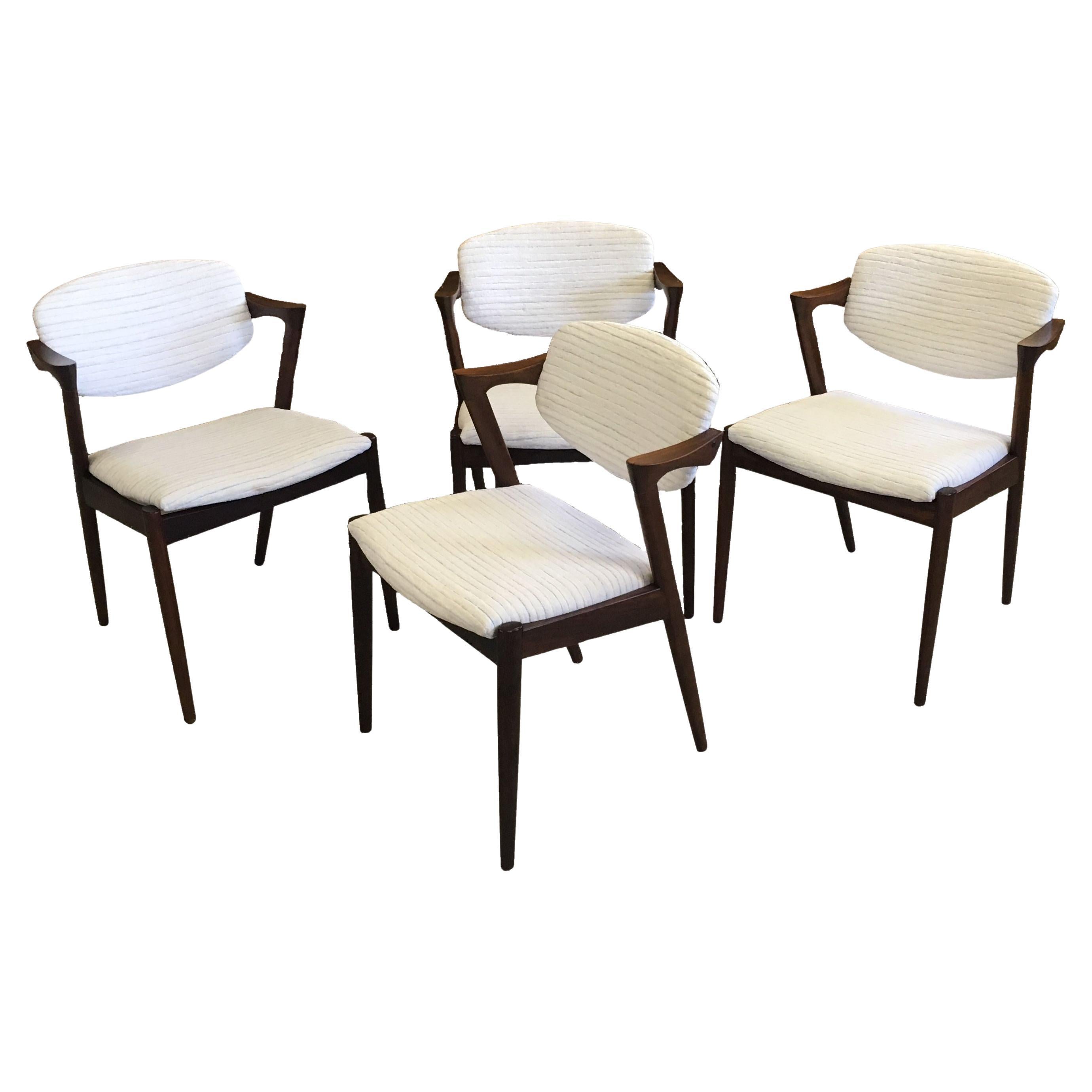 1960s Set of Four Restored Customizable Kai Kristiansen Rosewood Dining Chairs