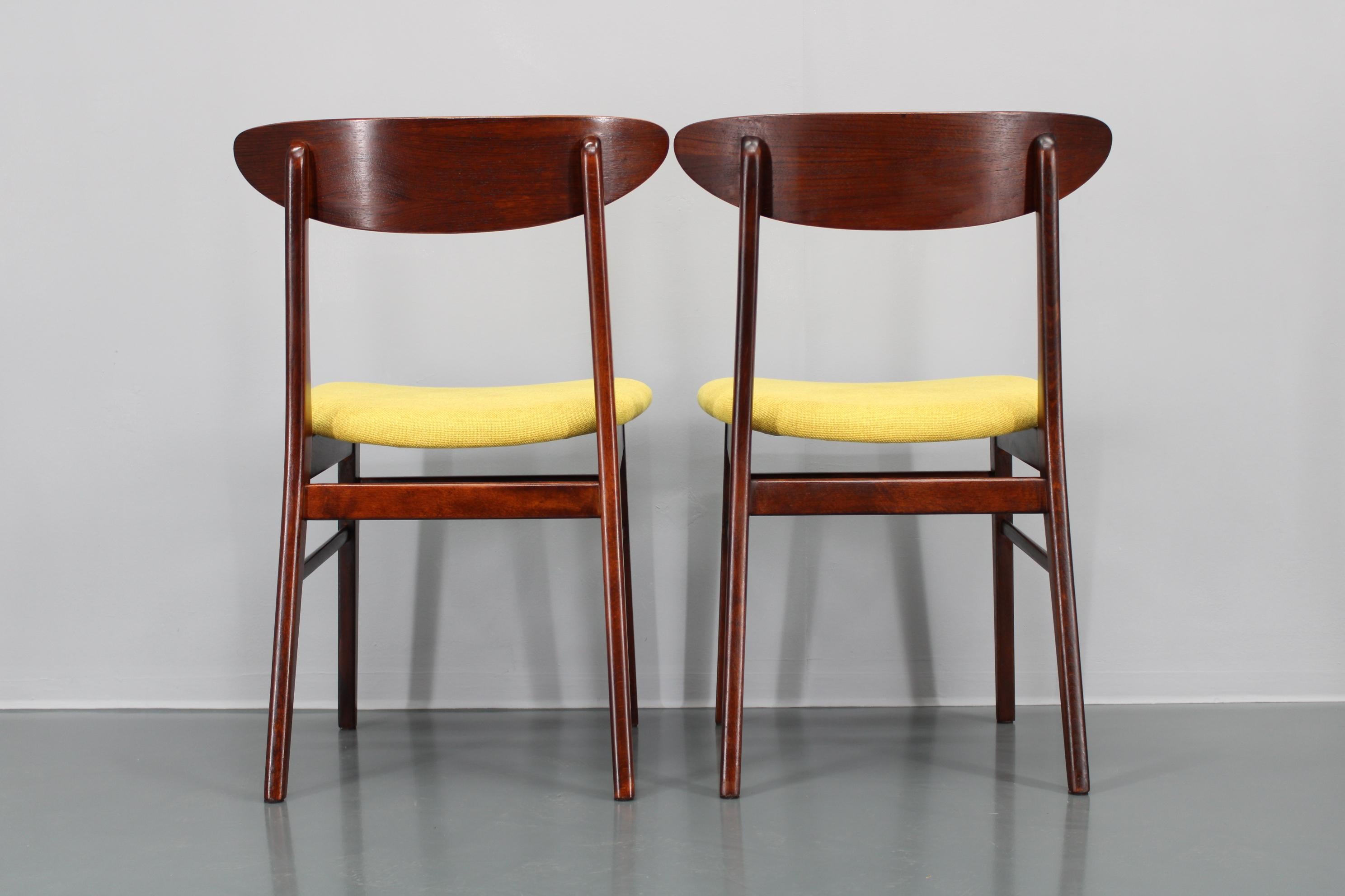 Juego de cuatro sillas de comedor restauradas de los años 60, Farstrup, Dinamarca en venta 6