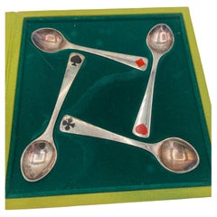 Años 60 Juego de cuatro cucharas de plata de ley de Georg Jensen