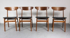 1960s Set of Four Teak Dining Chairs, Denmark