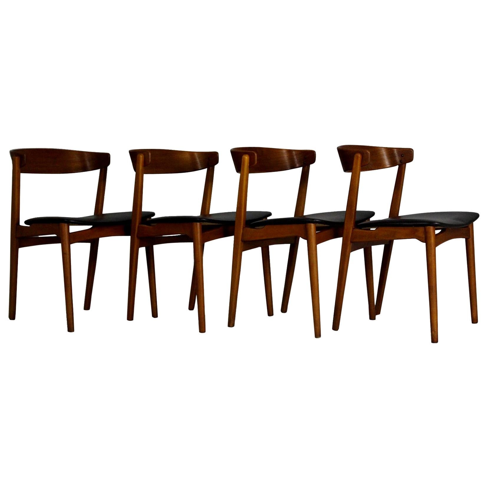 1960s Set of Four Teak Dining Chairs, Denmark