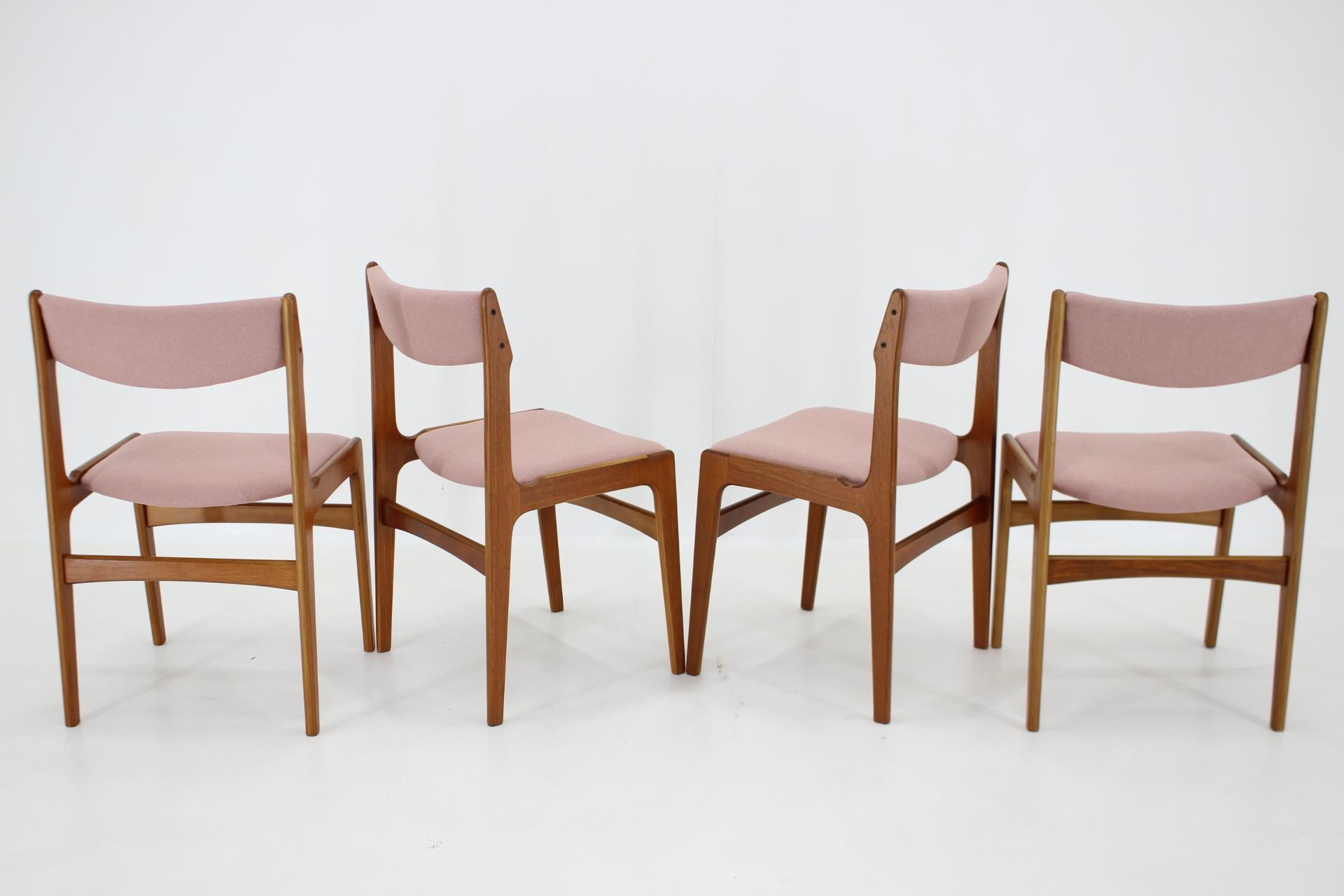 1960s Set of Four Teak Dining Chairs, Denmark In Good Condition In Praha, CZ