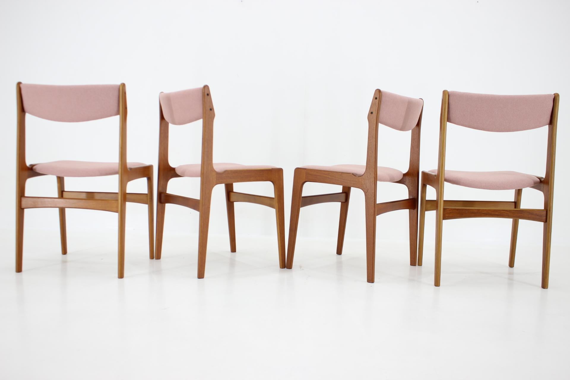 Mid-20th Century 1960s Set of Four Teak Dining Chairs, Denmark
