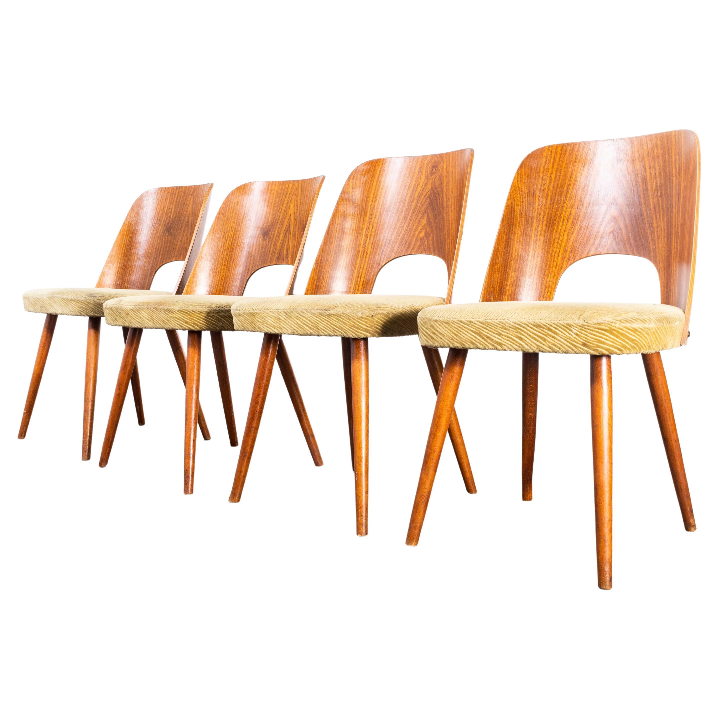 Oswald Haerdtl ensemble de quatre chaises de salle à manger tapissées des années 1960