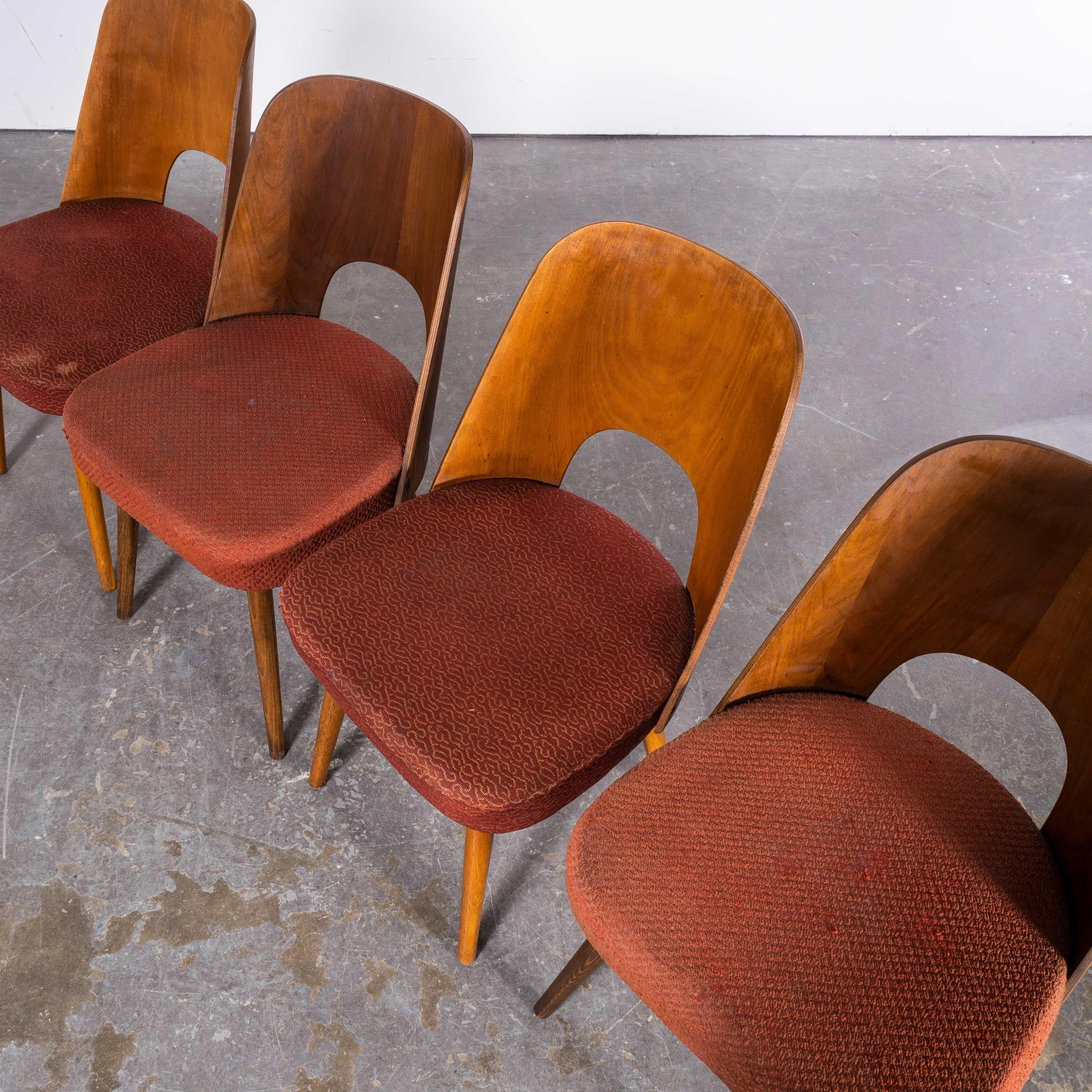 1960er Set von vier gepolsterten Esszimmerstühlen - Oswald Haerdtl (2349) im Angebot 4