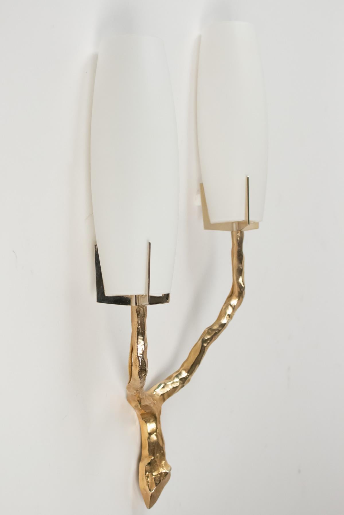 1960s Set of Gilded Bronze Arlus Sconces In Excellent Condition In Saint-Ouen, FR