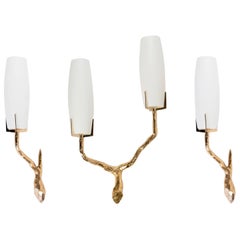 1960s Set of Gilded Bronze Arlus Sconces