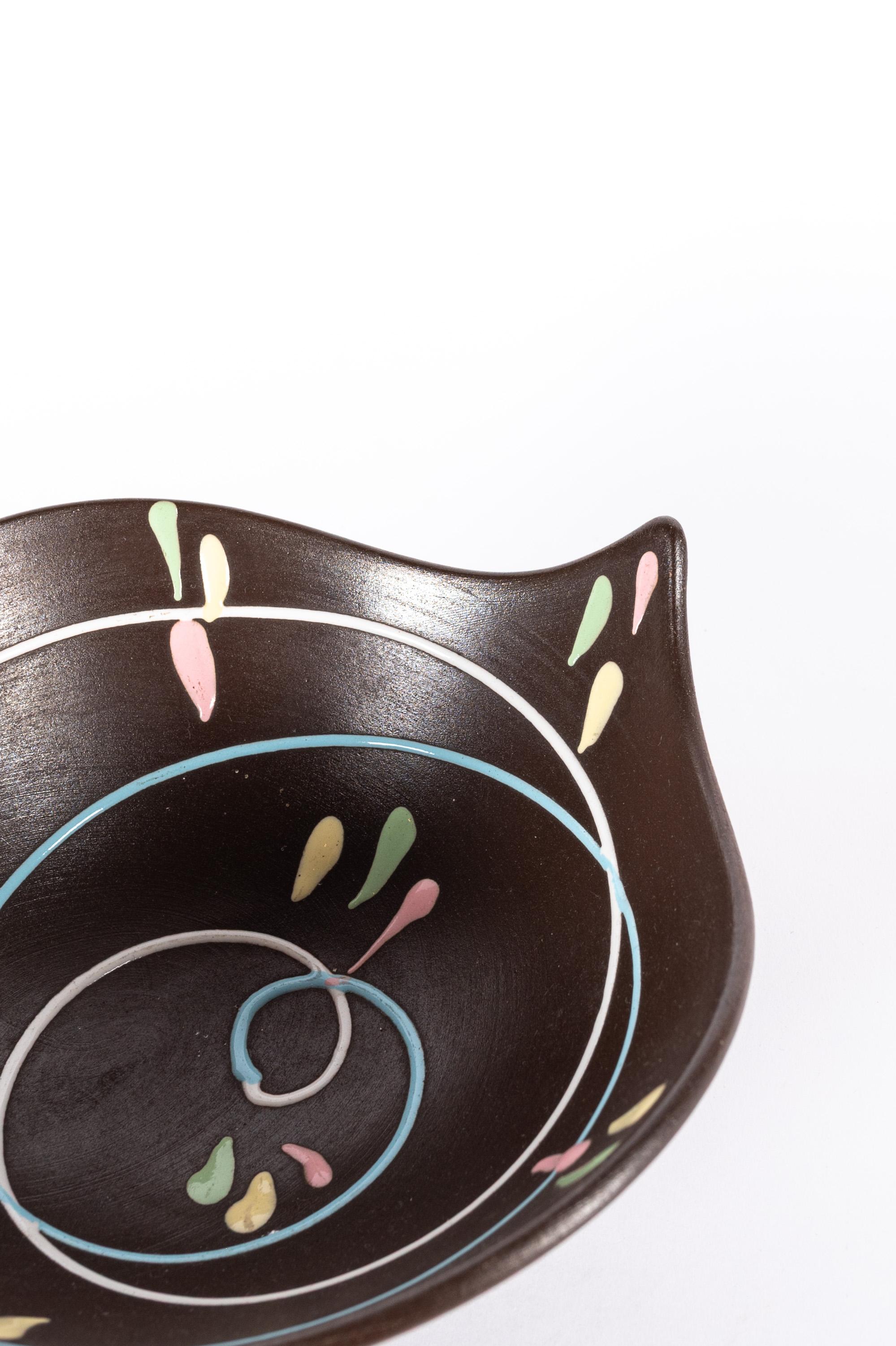 Ceramic 1960s set of jug & bowl - Dumler & Breiden (Germany) in brown For Sale