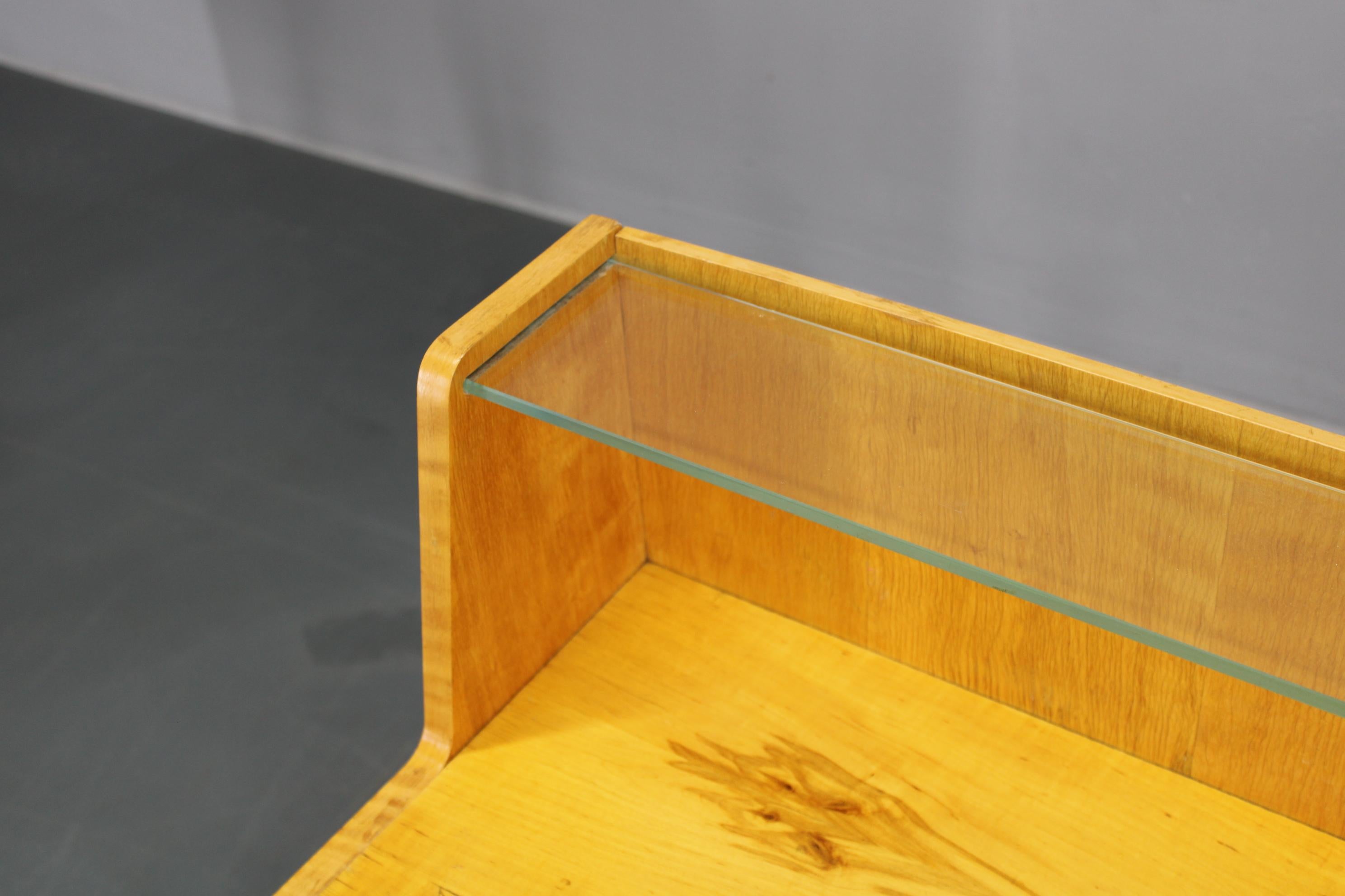 1960s Set of Night Stands and Chest of Drawers with Glass Shelf, Czechoslovakia For Sale 8