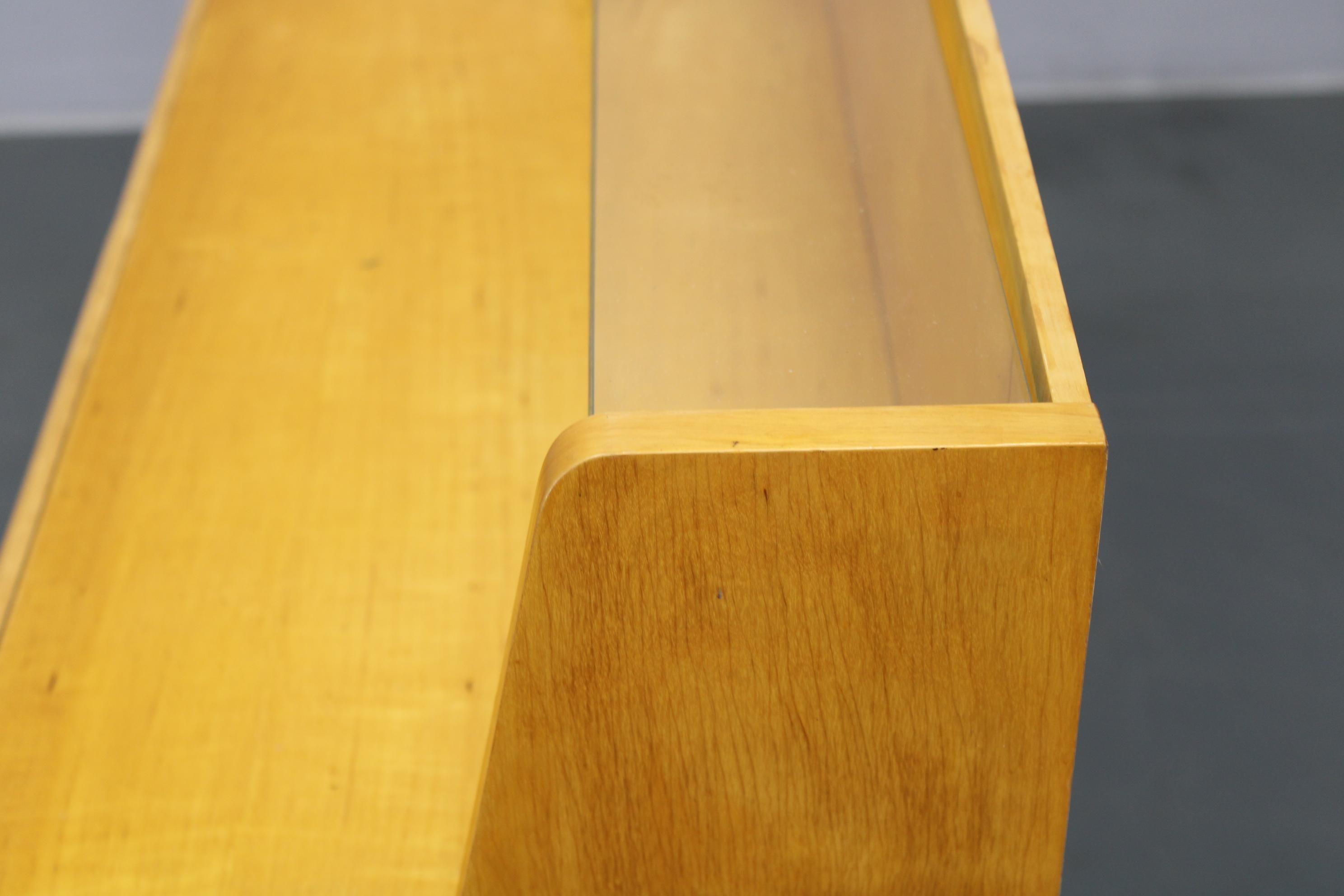 1960s Set of Night Stands and Chest of Drawers with Glass Shelf, Czechoslovakia For Sale 14