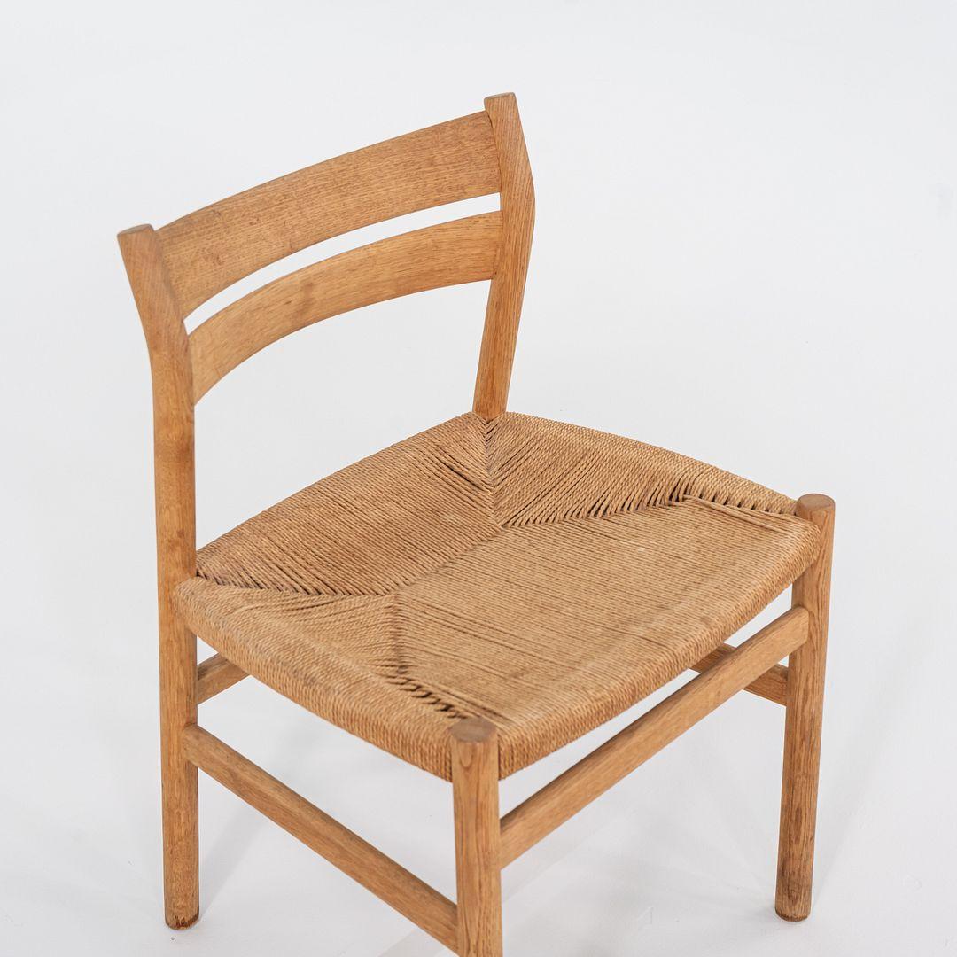 Corde en papier Ensemble de six Borge Mogensen pour Haarby C.M., années 1960 Chaises de salle à manger Madsen modèle BM1 en vente
