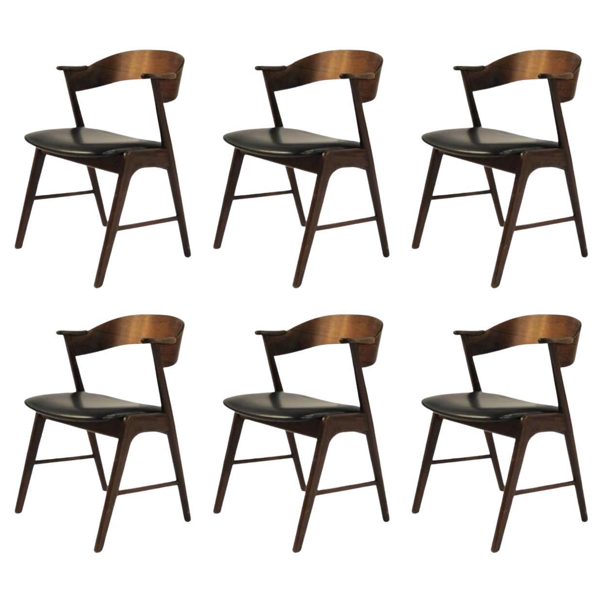 1960s Set of Six Customizable Rosewood Dining Chairs in Excellent Condition