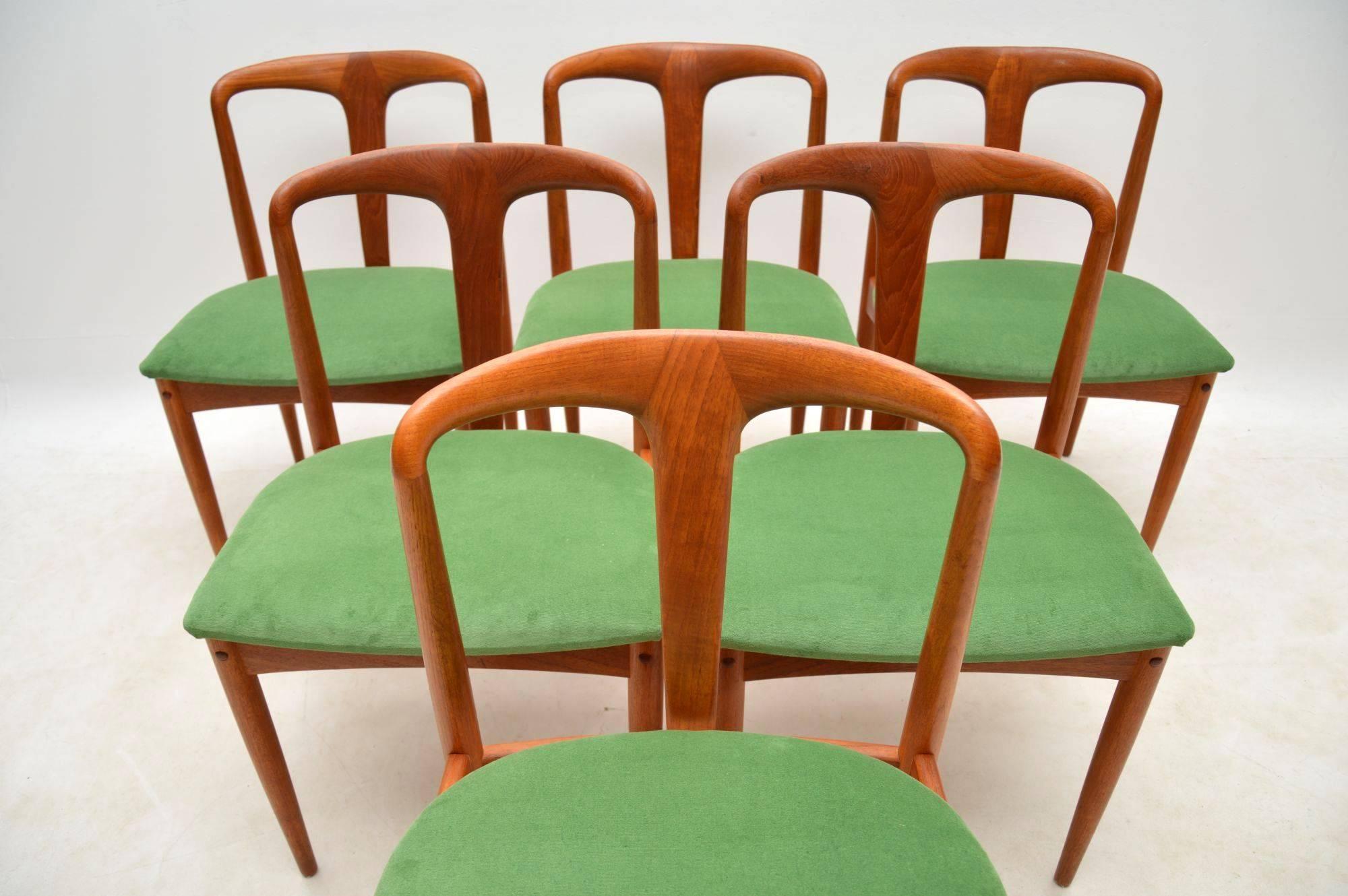 Mid-Century Modern 1960s Set of Six Danish Teak Dining Chairs by Johannes Andersen