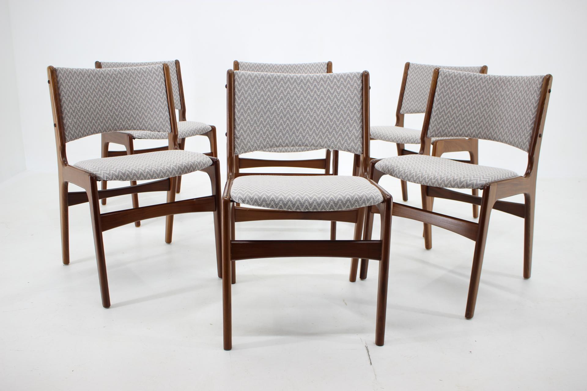 1960s Set of Six Danish Teak Dining Chairs In Good Condition In Praha, CZ