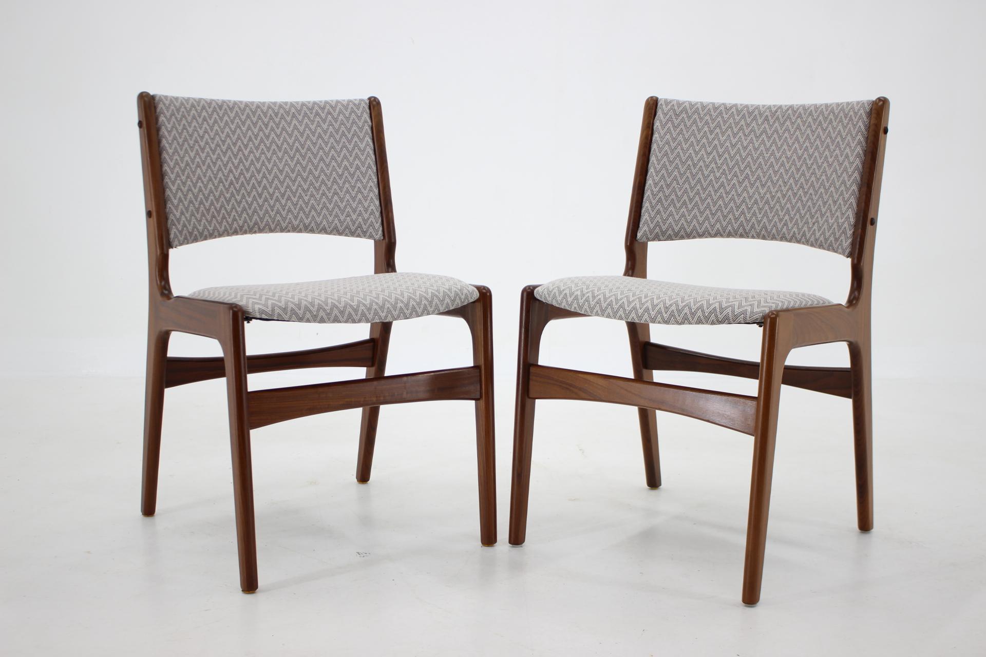 Fabric 1960s Set of Six Danish Teak Dining Chairs