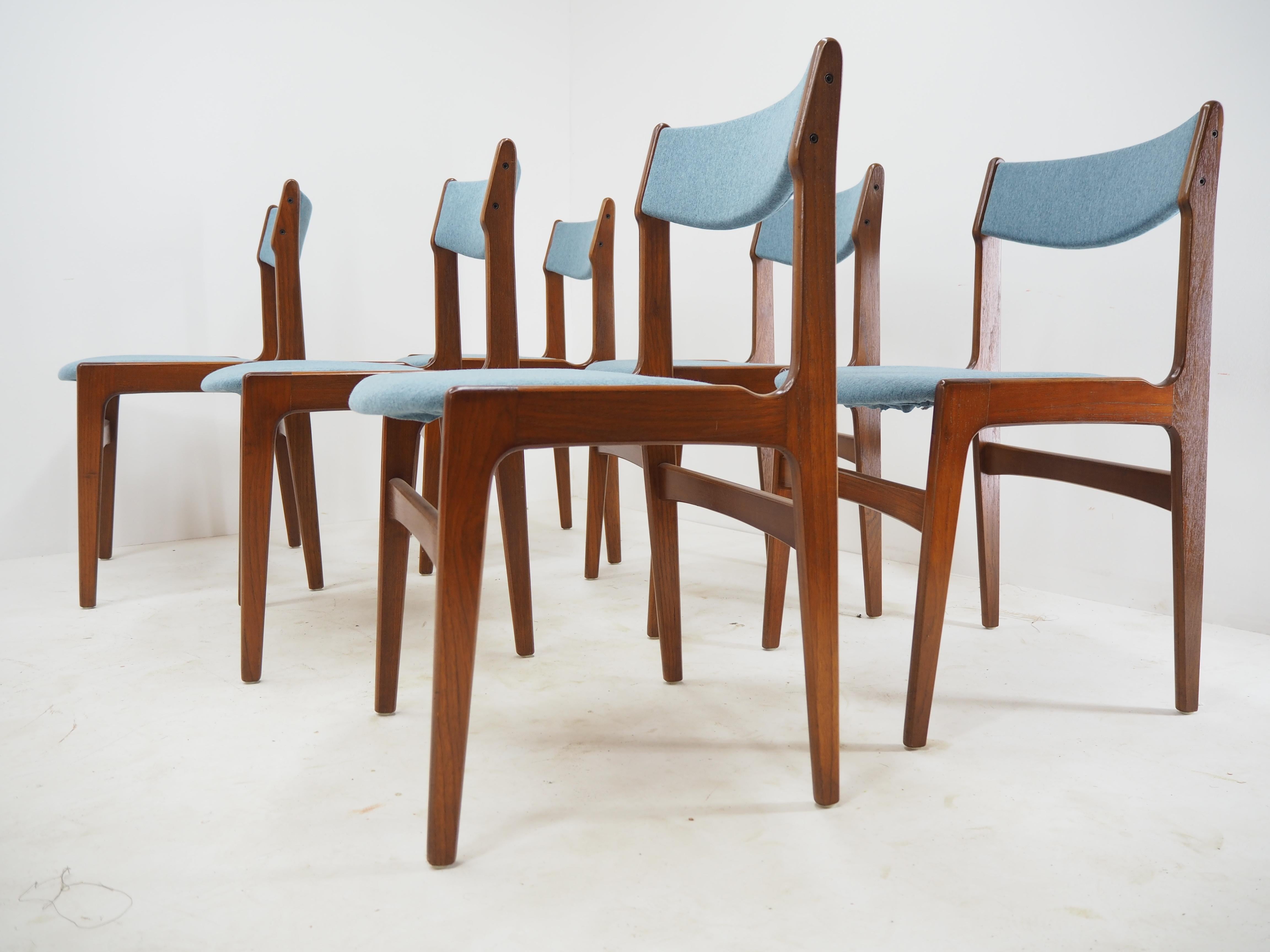 Mid-Century Modern 1960s Set of Six Dining Chairs, Denmark