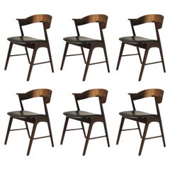 1960s Set of Six Fully Restored Rosewood Dining Chairs - Custom Upholstery