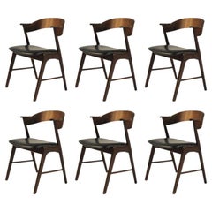 Vintage 1960s Set of Six Fully Restored Rosewood Dining Chairs - Custom Upholstery