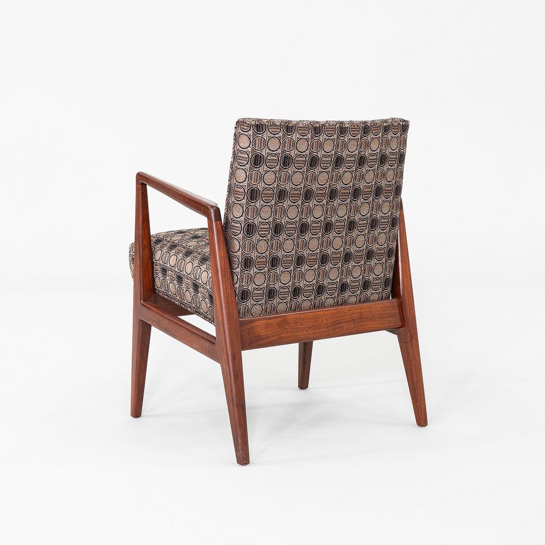 1960s Set of Six Jens Risom Designs C-120 Dining Armchairs in Walnut and Fabric For Sale 6