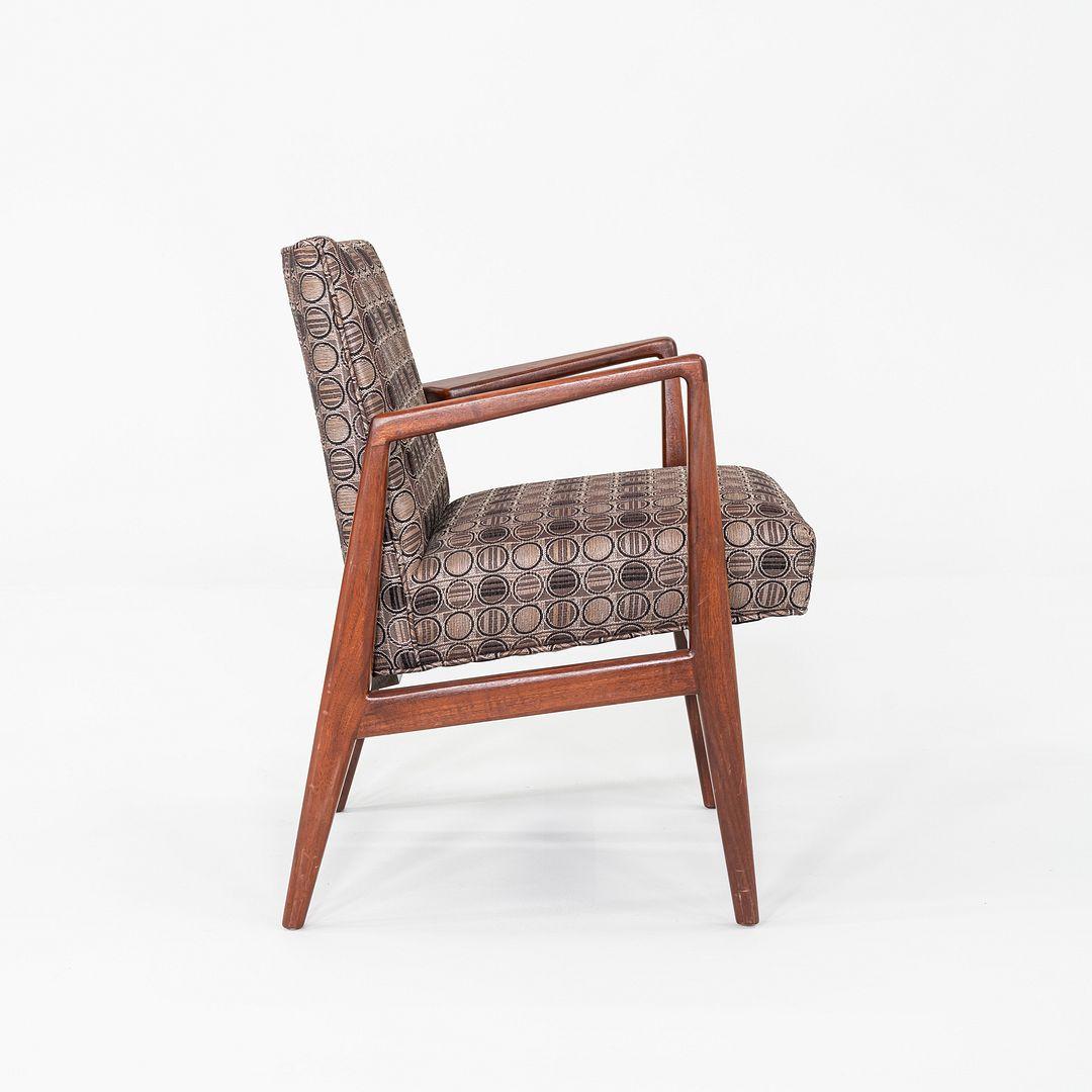 Mid-20th Century 1960s Set of Six Jens Risom Designs C-120 Dining Armchairs in Walnut and Fabric For Sale