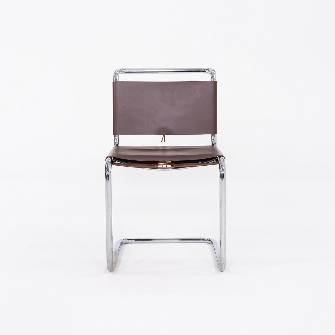 1960s Set of Six Marcel Breuer for Knoll B33 Spoleto Dining Chairs Brown Leather 3