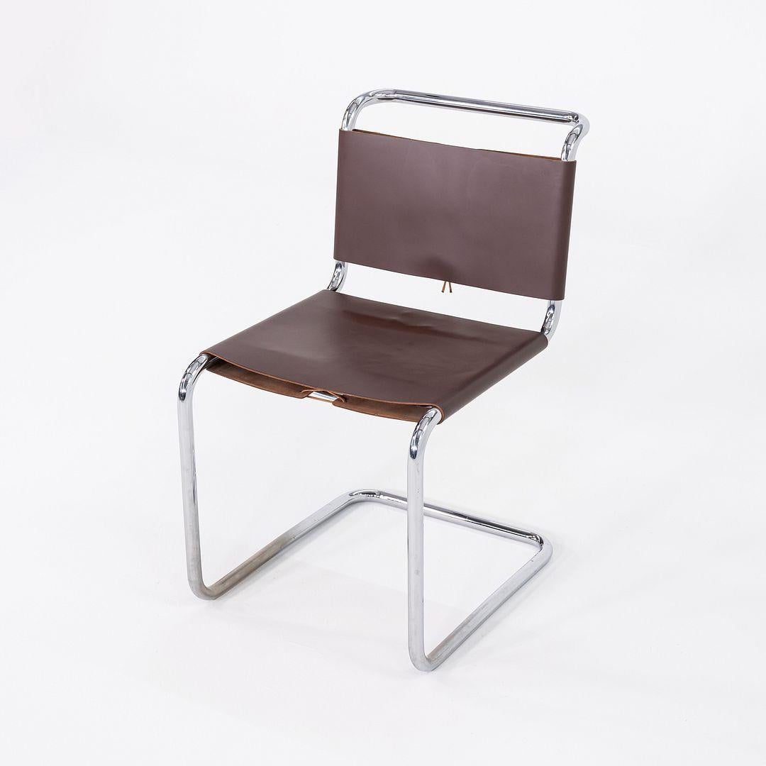 1960s Set of Six Marcel Breuer for Knoll B33 Spoleto Dining Chairs Brown Leather 4