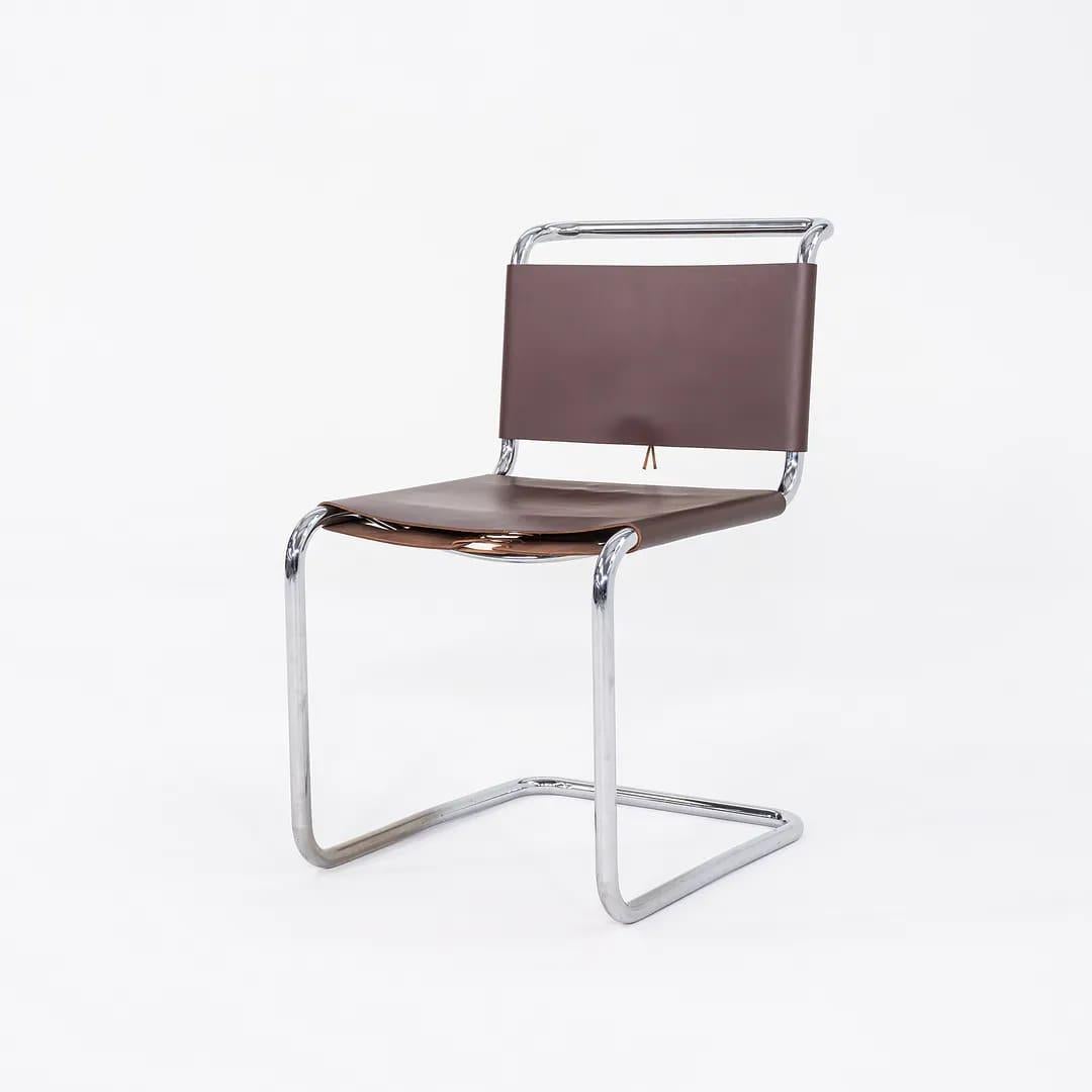 1960s Set of Six Marcel Breuer for Knoll B33 Spoleto Dining Chairs Brown Leather 5