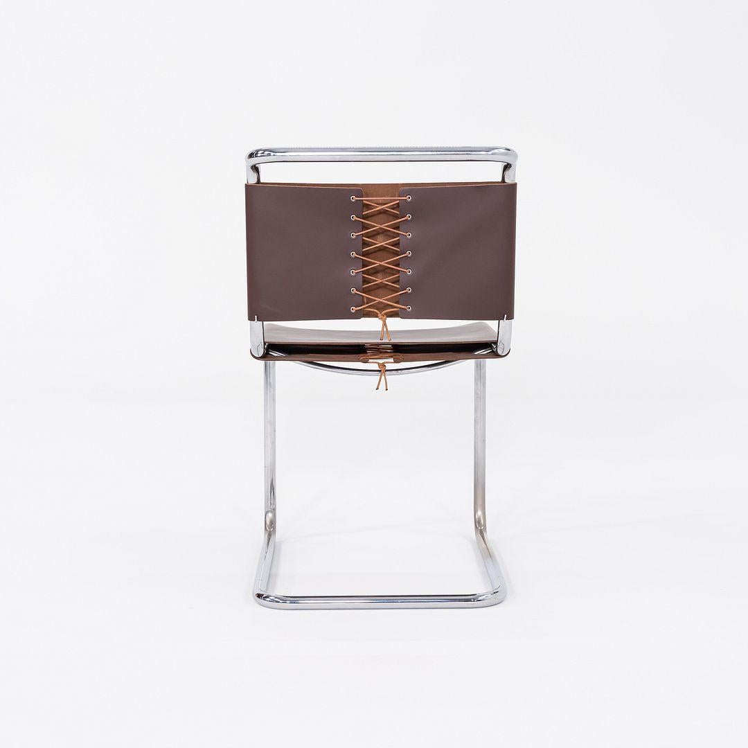 Modern 1960s Set of Six Marcel Breuer for Knoll B33 Spoleto Dining Chairs Brown Leather
