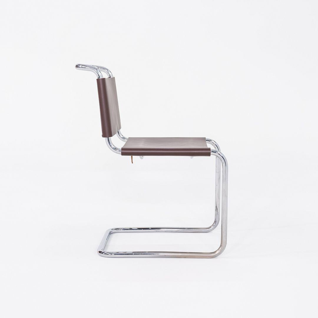 American 1960s Set of Six Marcel Breuer for Knoll B33 Spoleto Dining Chairs Brown Leather