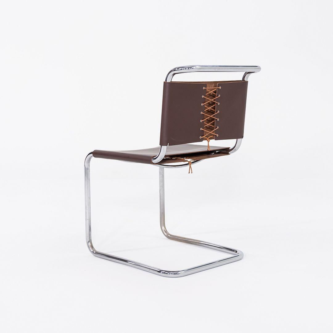 Mid-20th Century 1960s Set of Six Marcel Breuer for Knoll B33 Spoleto Dining Chairs Brown Leather
