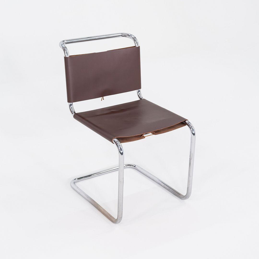 1960s Set of Six Marcel Breuer for Knoll B33 Spoleto Dining Chairs Brown Leather 1