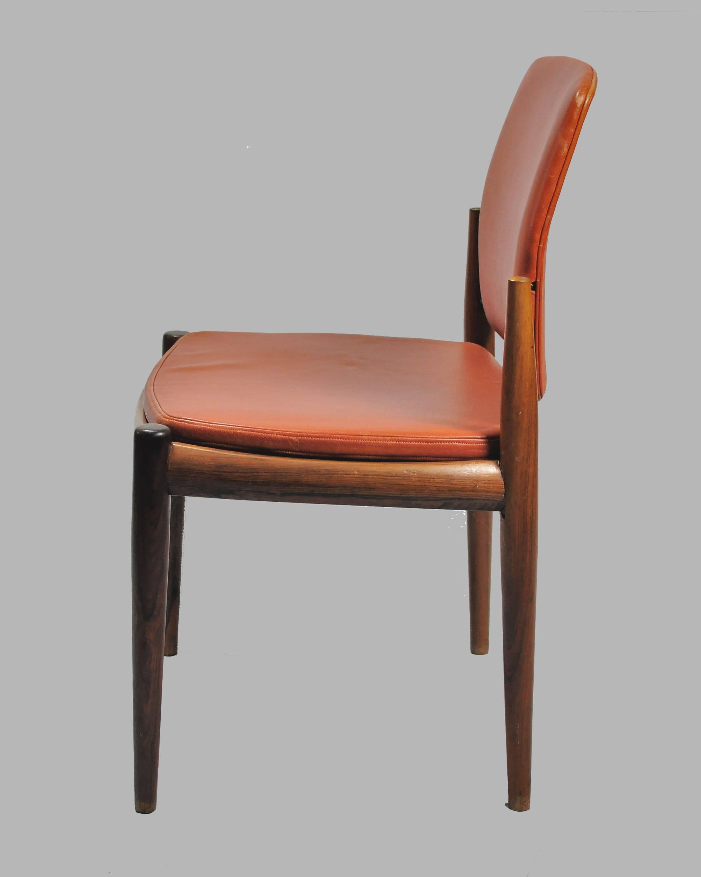 Scandinavian Modern 1960s Set of Six Rosewood Dining Chairs from Skanderborg City Hall