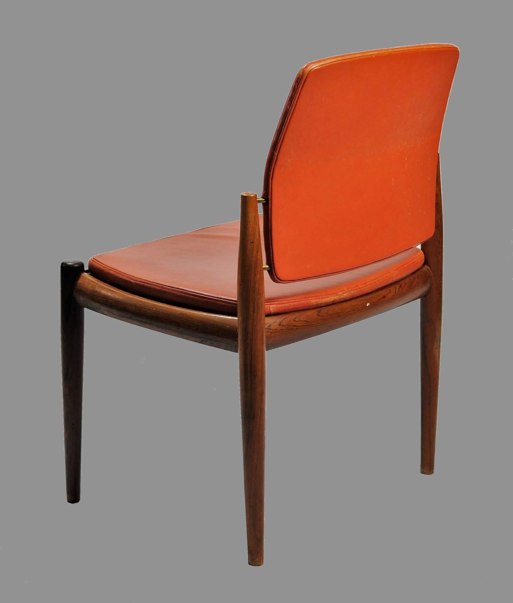Danish 1960s Set of Six Rosewood Dining Chairs from Skanderborg City Hall