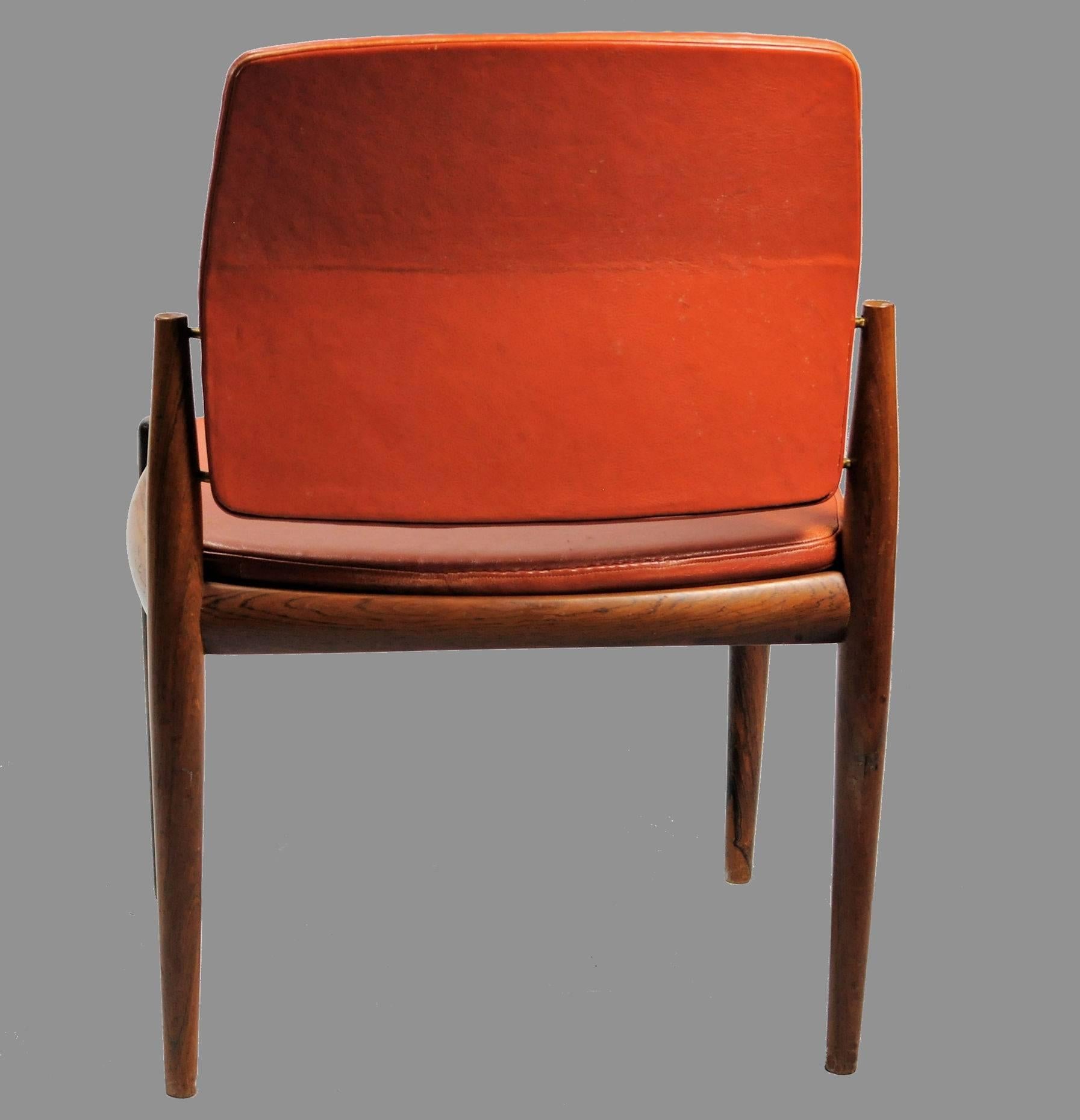 1960s Set of Six Rosewood Dining Chairs from Skanderborg City Hall In Good Condition In Knebel, DK