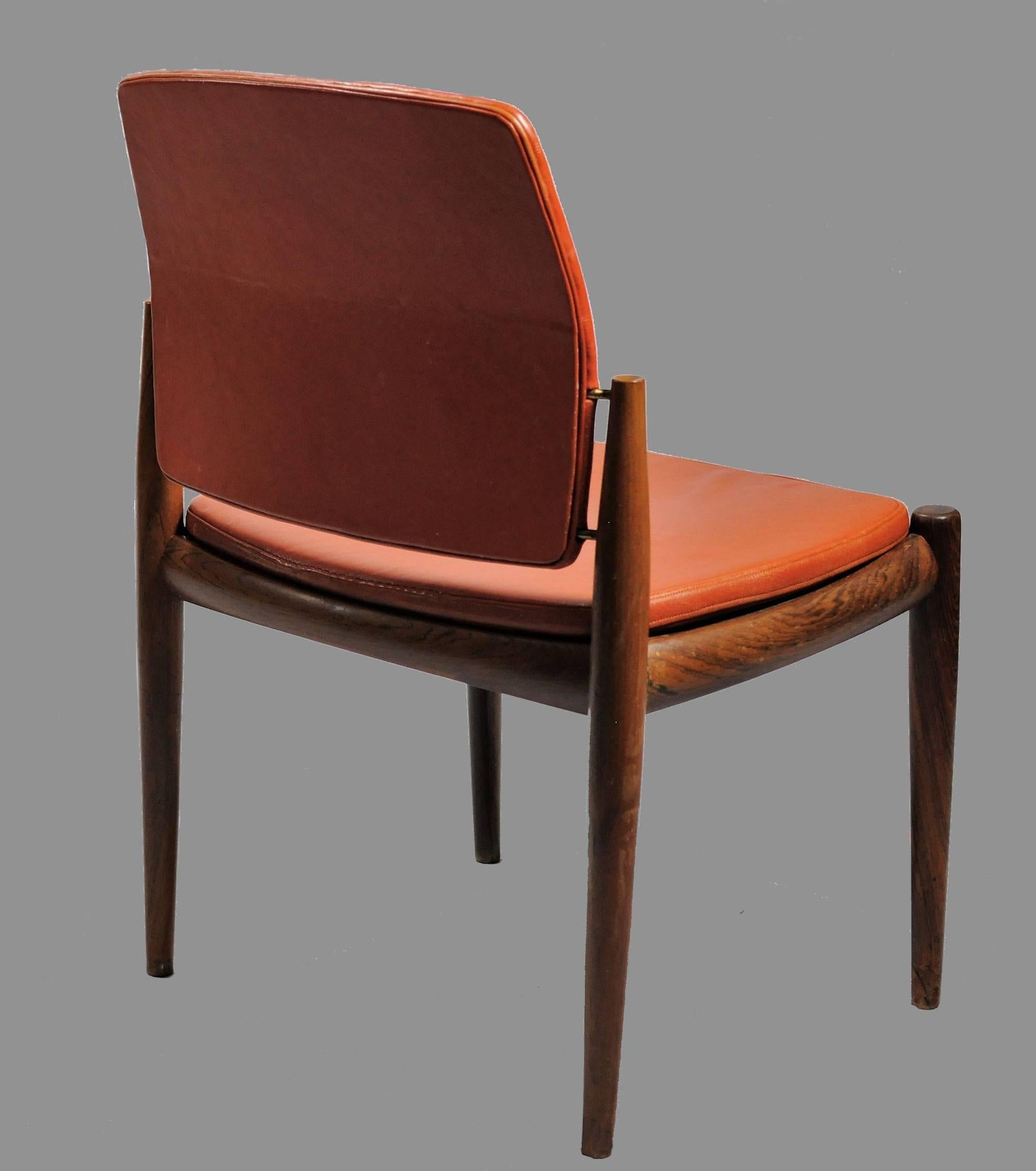 Mid-20th Century 1960s Set of Six Rosewood Dining Chairs from Skanderborg City Hall