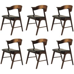 1960s Set of Six Rosewood Dining Chairs Known as Model 32