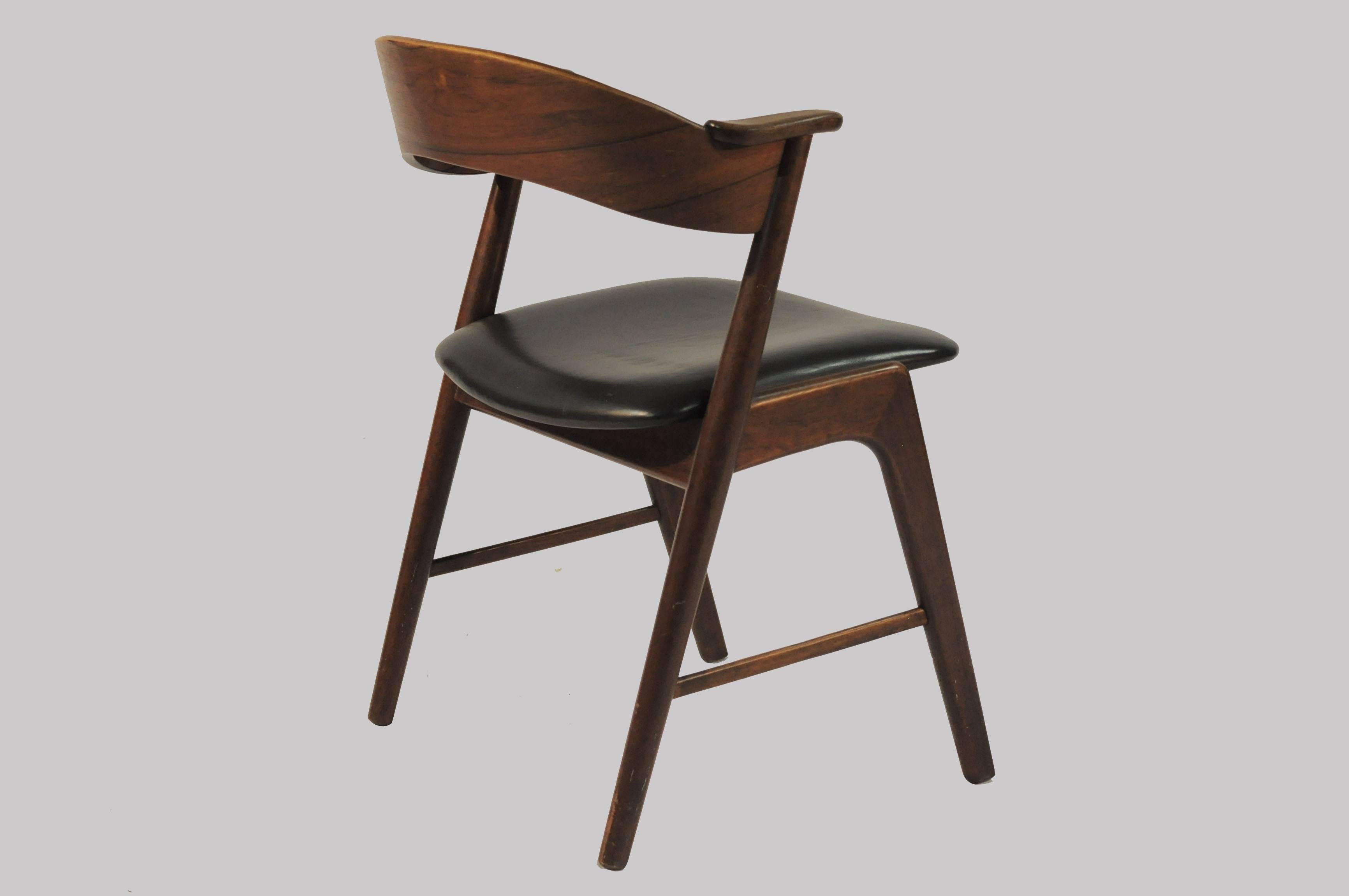 Scandinavian Modern 1960's Six Fully Restored Danish Rosewood Dining Chairs Custom Upholstery
