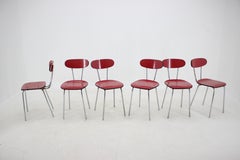 Set di sei sedie da pranzo Umakart/cromate degli anni '60, Cecoslovacchia